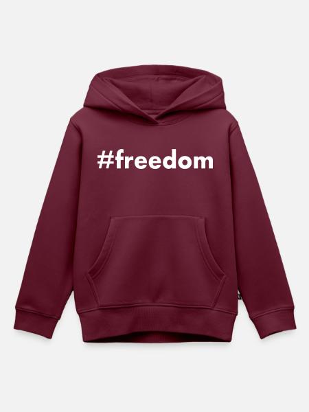 FREEDOM - Kinder Premium Organic Hoodie - Burgunderrot