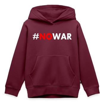 No war - Kinder Premium Organic Hoodie - Burgunderrot - Vorne - AI Model Kid Female (0cm)