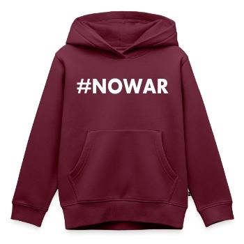 No war - Kinder Premium Organic Hoodie - Burgunderrot - Vorne - AI Model Kid Female (0cm)