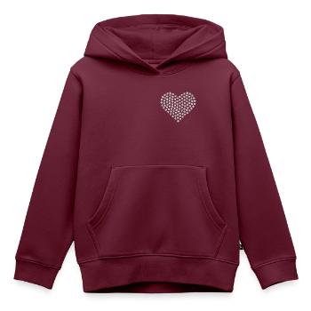 Diamant Herz silber - Kinder Premium Organic Hoodie - Burgunderrot - Vorne - AI Model Kid Female (0cm)