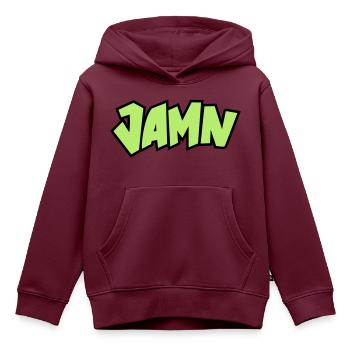 Jammin' JAMN Jamming in tha name of the Lord - Kinder Premium Organic Hoodie - Burgunderrot - Vorne - AI Model Kid Female (0cm)