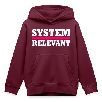 System relevant - Kinder Premium Organic Hoodie - Burgunderrot - Vorne - AI Model Kid Female (0cm)