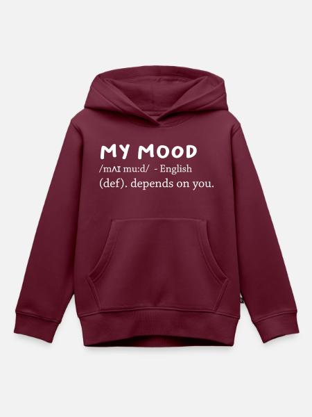 MEINE STIMMUNG - Kinder Premium Organic Hoodie - Burgunderrot
