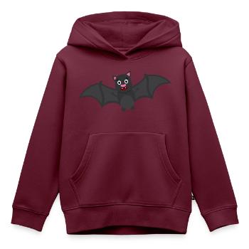 Fledermaus - Kinder Premium Organic Hoodie - Burgunderrot - Vorne - AI Model Kid Female (0cm)