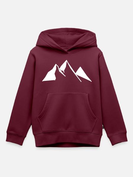 Berge - Kinder Premium Organic Hoodie - Burgunderrot