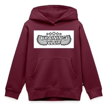 Training - Kinder Premium Organic Hoodie - Burgunderrot - Vorne - AI Model Kid Female (0cm)