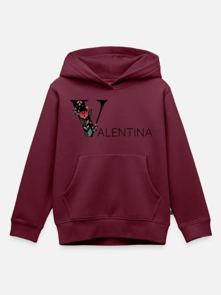 Valentina - Kinder Premium Organic Hoodie - Burgunderrot