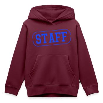 staff - Kinder Premium Organic Hoodie - Burgunderrot - Vorne - AI Model Kid Female (0cm)