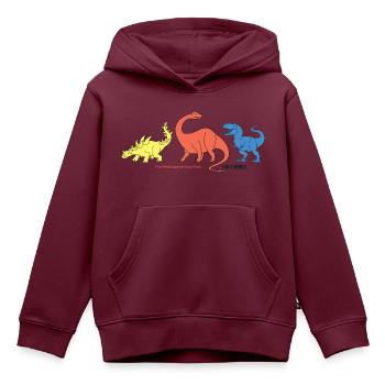 T-Rex World Dinosaurier Giganten Der Urzeit - Kinder Premium Organic Hoodie - Burgunderrot - Vorne - AI Model Kid Female (0cm)