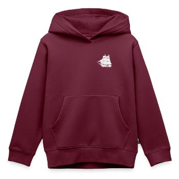 Weißer Schoner von P 'tit mousse - Kinder Premium Organic Hoodie - Burgunderrot - Vorne - AI Model Kid Female (0cm)