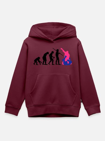 Evolution des Mannes - MMA - Kinder Premium Organic Hoodie - Burgunderrot