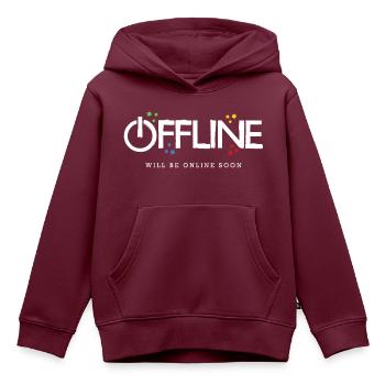 Offline - Kinder Premium Organic Hoodie - Burgunderrot - Vorne - AI Model Kid Female (0cm)