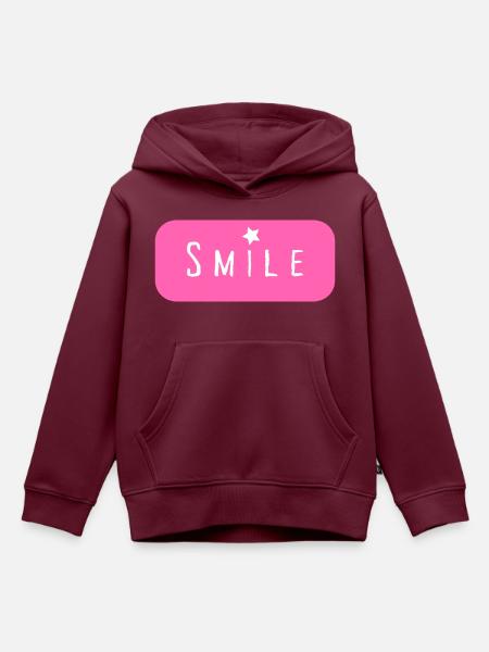 Smile - Kinder Premium Organic Hoodie - Burgunderrot