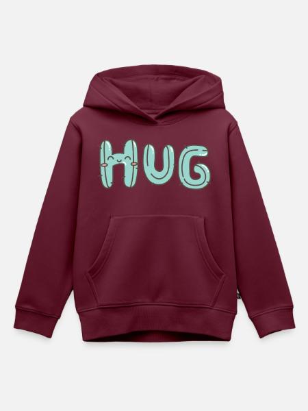 Umarmen - Kinder Premium Organic Hoodie - Burgunderrot