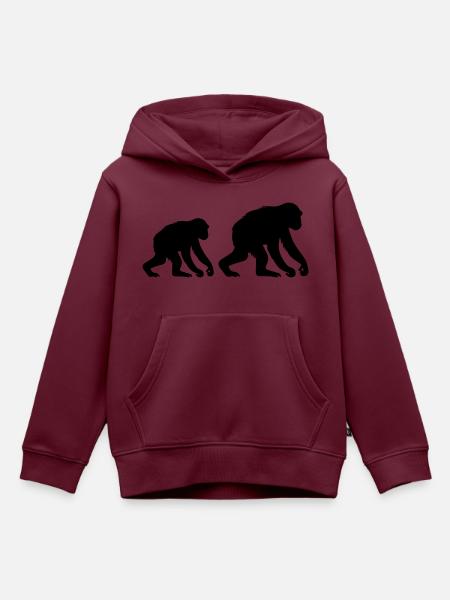 affen - Kinder Premium Organic Hoodie - Burgunderrot