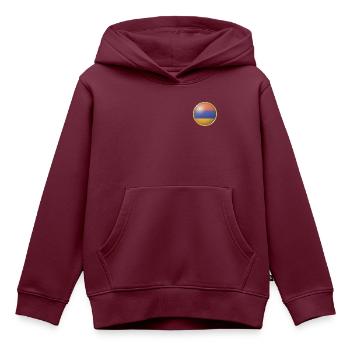 Armenien Emblem - Kinder Premium Organic Hoodie - Burgunderrot - Vorne - AI Model Kid Female (0cm)