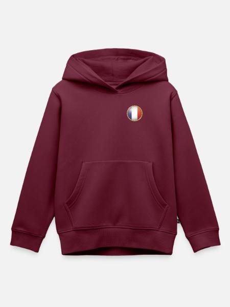 Frankreich Emblem - Kinder Premium Organic Hoodie - Burgunderrot