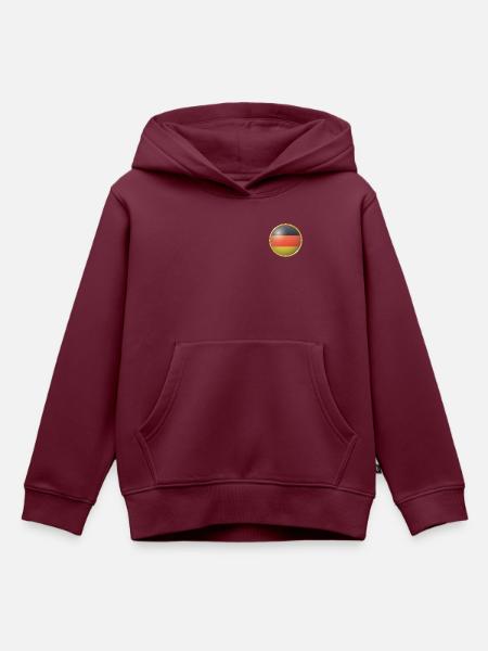 Deutschland Emblem - Kinder Premium Organic Hoodie - Burgunderrot