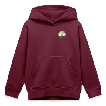 Indien Emblem - Kinder Premium Organic Hoodie - Burgunderrot - Vorne - AI Model Kid Female (0cm)
