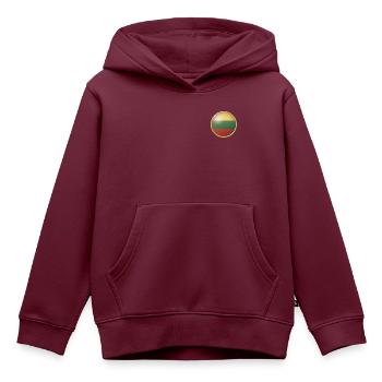 Litauen Emblem - Kinder Premium Organic Hoodie - Burgunderrot - Vorne - AI Model Kid Female (0cm)