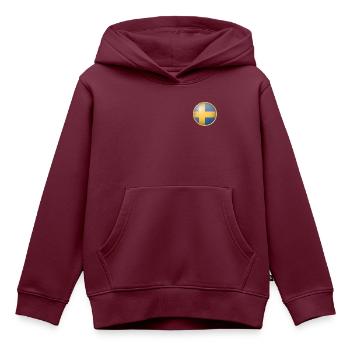 Schweden Emblem - Kinder Premium Organic Hoodie - Burgunderrot - Vorne - AI Model Kid Female (0cm)