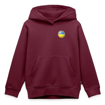 Ukraine Emblem - Kinder Premium Organic Hoodie - Burgunderrot - Vorne - AI Model Kid Female (0cm)