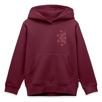 Mandala Fragment Blume - Kinder Premium Organic Hoodie - Burgunderrot - Vorne - AI Model Kid Female (0cm)