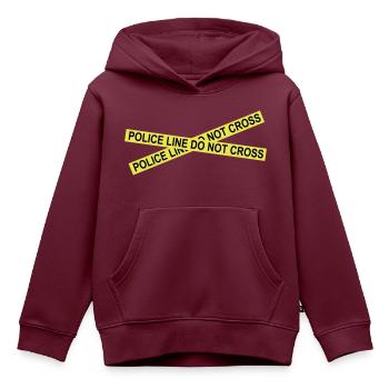 Polizei - Kinder Premium Organic Hoodie - Burgunderrot - Vorne - AI Model Kid Female (0cm)