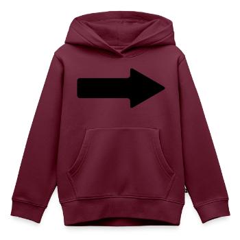 pfeil - Kinder Premium Organic Hoodie - Burgunderrot - Vorne - AI Model Kid Female (0cm)