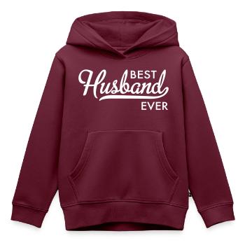 Ehemann - Kinder Premium Organic Hoodie - Burgunderrot - Vorne - AI Model Kid Female (0cm)