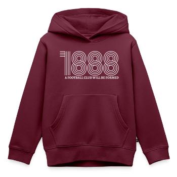 1888 Wird ein Fußballverein gegründet - Kinder Premium Organic Hoodie - Burgunderrot - Vorne - AI Model Kid Female (0cm)