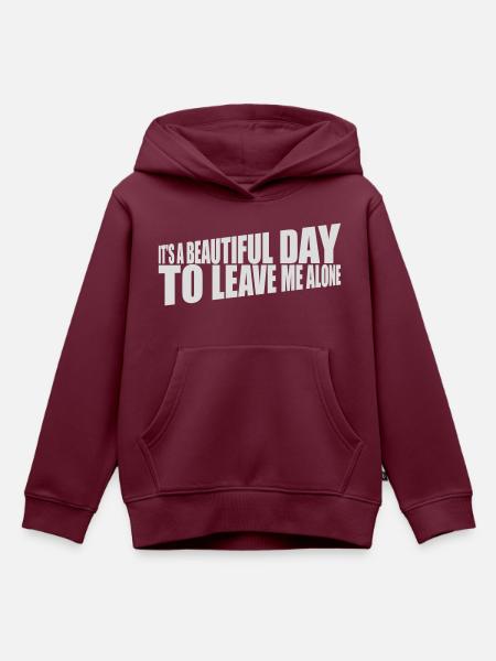 leave me alone day - Kinder Premium Organic Hoodie - Burgunderrot