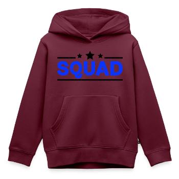 squad - Kinder Premium Organic Hoodie - Burgunderrot - Vorne - AI Model Kid Female (0cm)