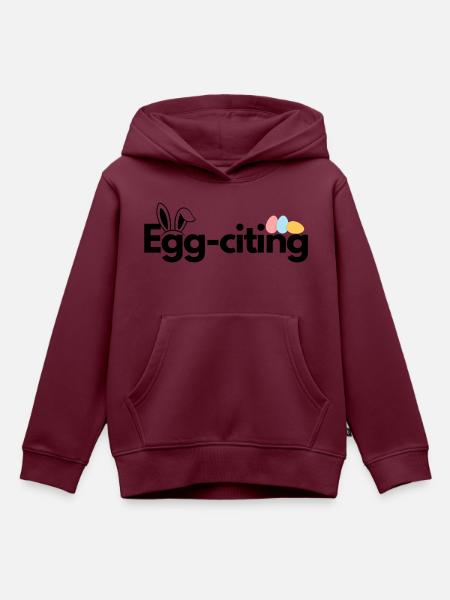 Egg-citing - Kinder Premium Organic Hoodie - Burgunderrot