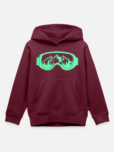 skibrille - Kinder Premium Organic Hoodie - Burgunderrot