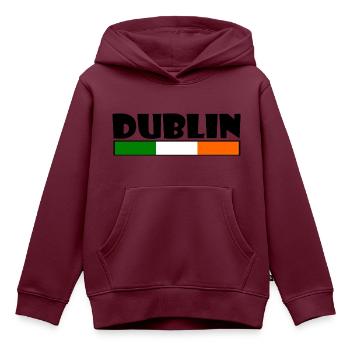 Dublin - Kinder Premium Organic Hoodie - Burgunderrot - Vorne - AI Model Kid Female (0cm)