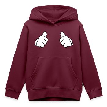 Daumen thumbs - Kinder Premium Organic Hoodie - Burgunderrot - Vorne - AI Model Kid Female (0cm)