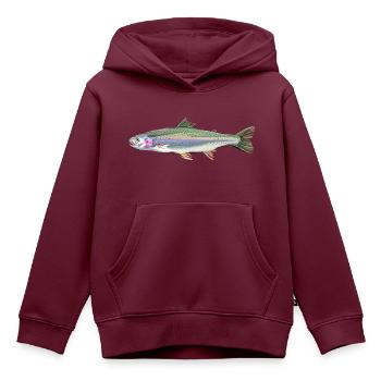 Forelle - Kinder Premium Organic Hoodie - Burgunderrot - Vorne - AI Model Kid Female (0cm)