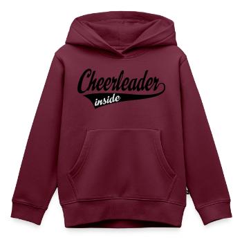 cheerleader - Kinder Premium Organic Hoodie - Burgunderrot - Vorne - AI Model Kid Female (0cm)
