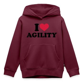 Agility - Kinder Premium Organic Hoodie - Burgunderrot - Vorne - AI Model Kid Female (0cm)