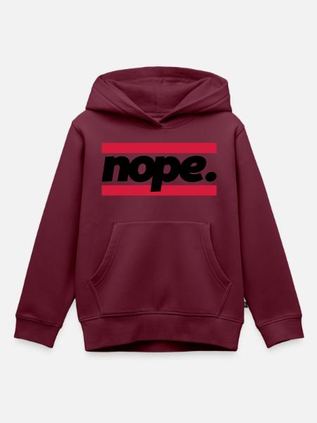 nope graphic - Kinder Premium Organic Hoodie - Burgunderrot