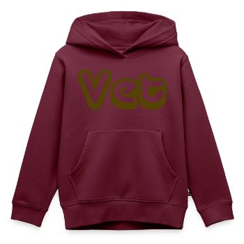 FETT - Kinder Premium Organic Hoodie - Burgunderrot - Vorne - AI Model Kid Female (0cm)