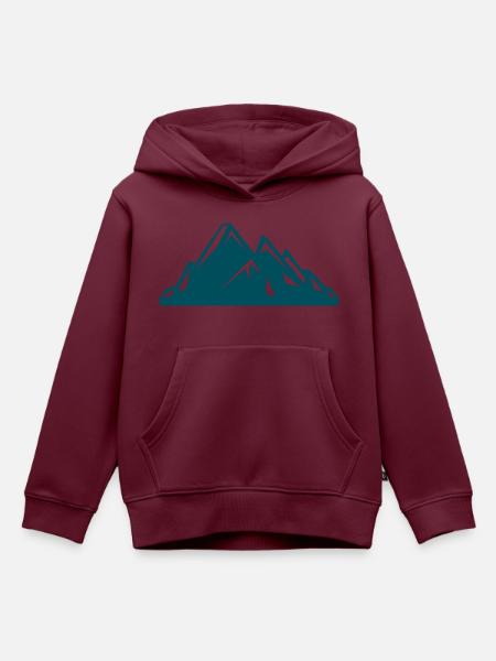 mountains - Kinder Premium Organic Hoodie - Burgunderrot
