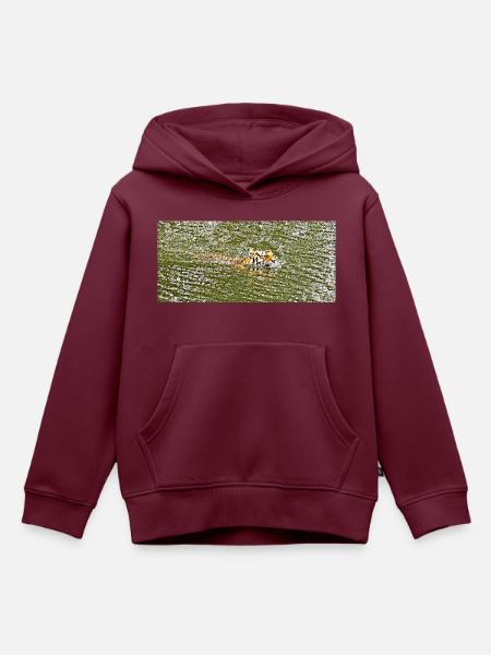Das Sommerbad des Tigers - Kinder Premium Organic Hoodie - Burgunderrot