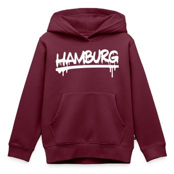 Hamburg - Kinder Premium Organic Hoodie - Burgunderrot - Vorne - AI Model Kid Female (0cm)