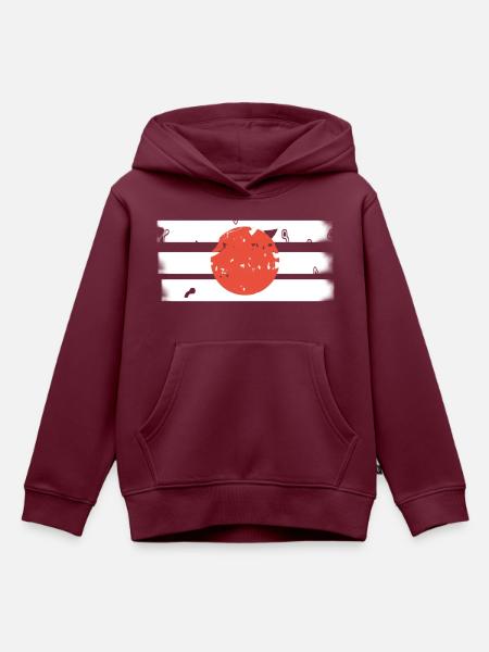 Japan - Kinder Premium Organic Hoodie - Burgunderrot