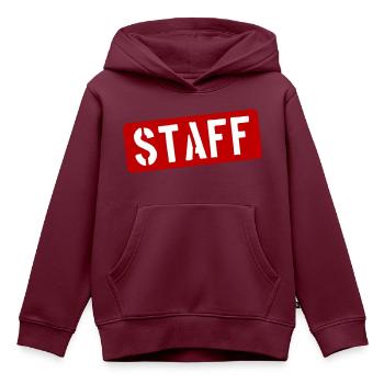 Staff - Kinder Premium Organic Hoodie - Burgunderrot - Vorne - AI Model Kid Female (0cm)