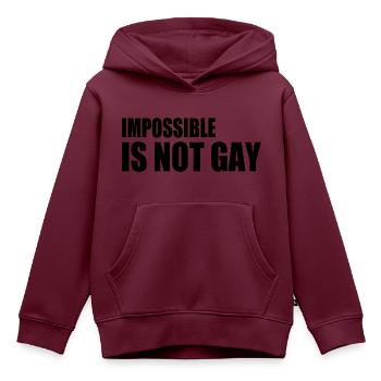 impossible is not gay - Kinder Premium Organic Hoodie - Burgunderrot - Vorne - AI Model Kid Female (0cm)