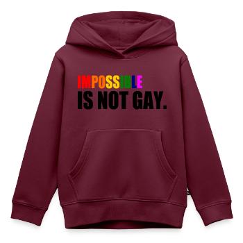impossible is not gay - Kinder Premium Organic Hoodie - Burgunderrot - Vorne - AI Model Kid Female (0cm)