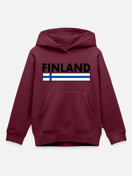 FINNLAND - Kinder Premium Organic Hoodie - Burgunderrot